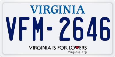 VA license plate VFM2646