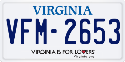 VA license plate VFM2653