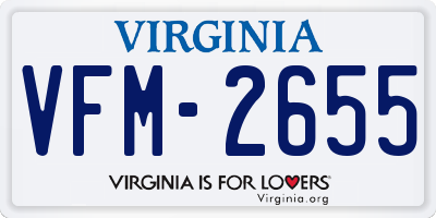VA license plate VFM2655