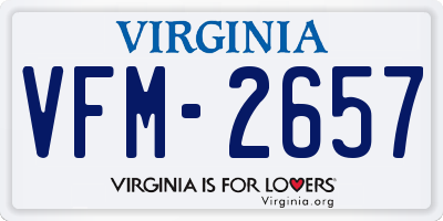 VA license plate VFM2657