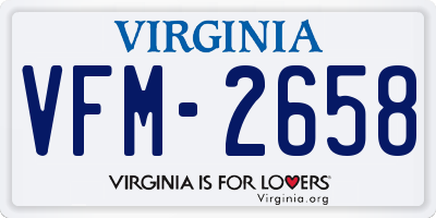 VA license plate VFM2658