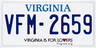 VA license plate VFM2659