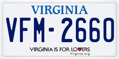 VA license plate VFM2660