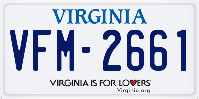 VA license plate VFM2661