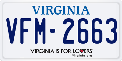 VA license plate VFM2663