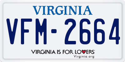 VA license plate VFM2664