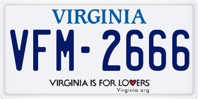 VA license plate VFM2666
