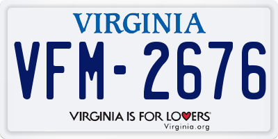 VA license plate VFM2676