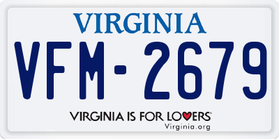 VA license plate VFM2679