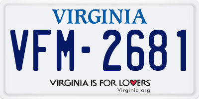 VA license plate VFM2681