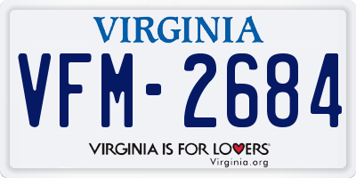 VA license plate VFM2684