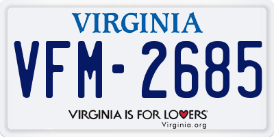 VA license plate VFM2685
