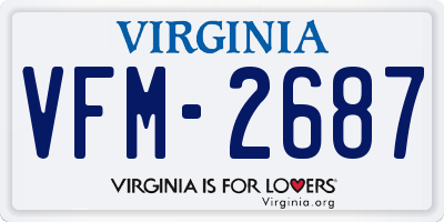 VA license plate VFM2687