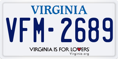 VA license plate VFM2689