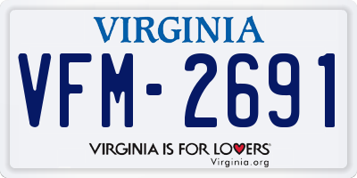 VA license plate VFM2691