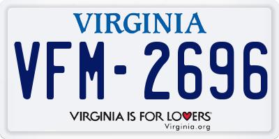 VA license plate VFM2696