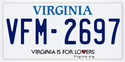 VA license plate VFM2697