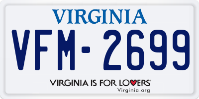 VA license plate VFM2699