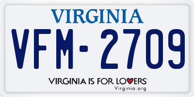 VA license plate VFM2709