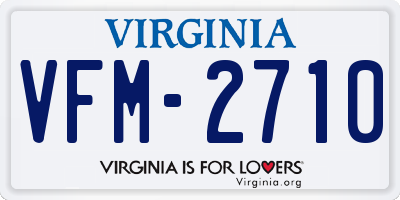 VA license plate VFM2710