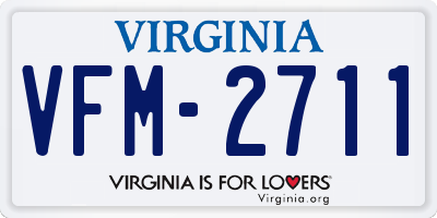 VA license plate VFM2711