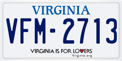 VA license plate VFM2713