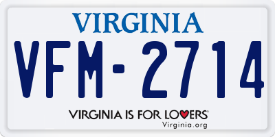 VA license plate VFM2714