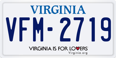 VA license plate VFM2719