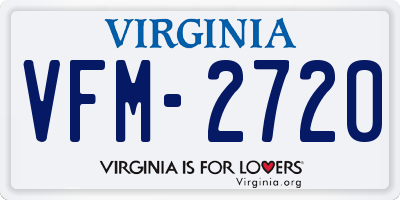 VA license plate VFM2720