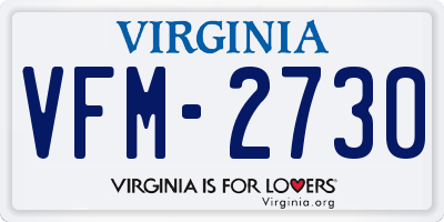 VA license plate VFM2730