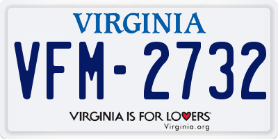 VA license plate VFM2732