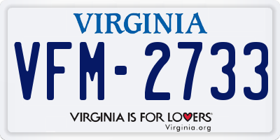 VA license plate VFM2733