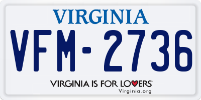 VA license plate VFM2736