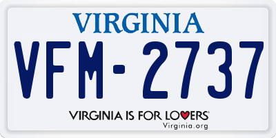 VA license plate VFM2737