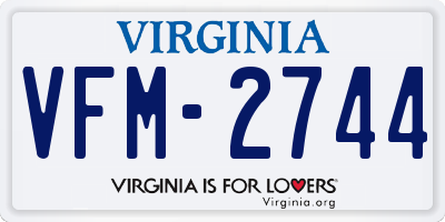 VA license plate VFM2744