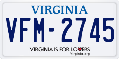 VA license plate VFM2745