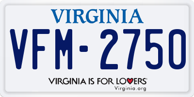 VA license plate VFM2750