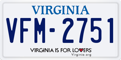 VA license plate VFM2751