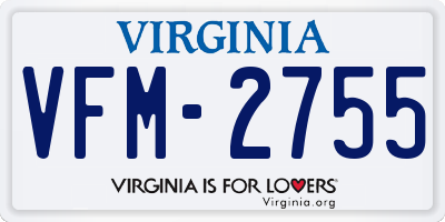 VA license plate VFM2755