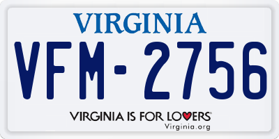 VA license plate VFM2756