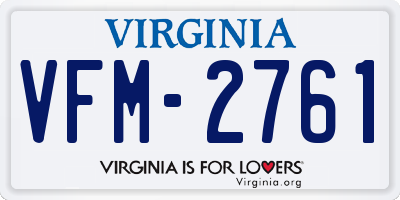 VA license plate VFM2761