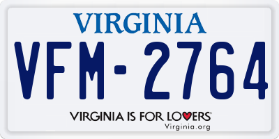 VA license plate VFM2764