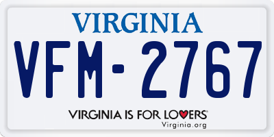 VA license plate VFM2767