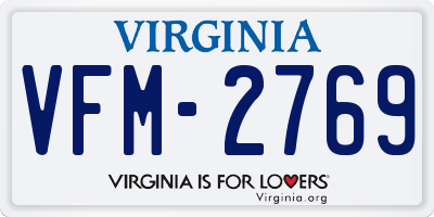 VA license plate VFM2769