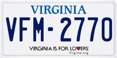 VA license plate VFM2770
