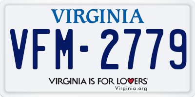 VA license plate VFM2779