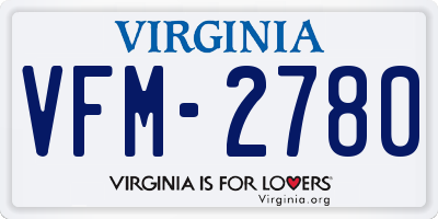 VA license plate VFM2780