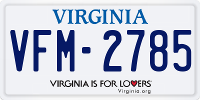 VA license plate VFM2785