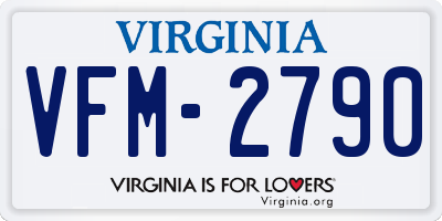 VA license plate VFM2790