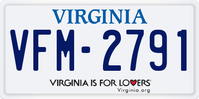 VA license plate VFM2791